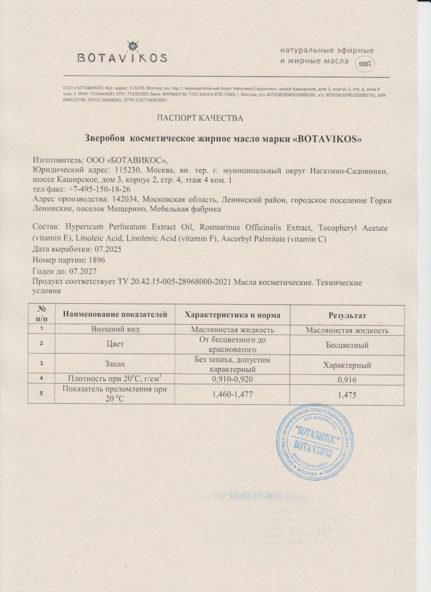 Паспорт №072025